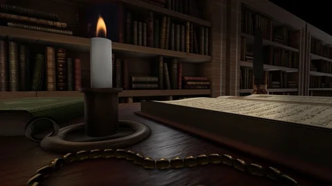 Quran on old table - 2 Stock Footage 95783040