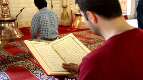 Quran reading, worship at the mosque Stock-Footage 64631553