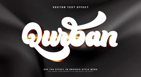 Qurban 3d editable Text Effect 스톡 일러스트