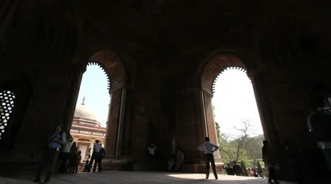 Qutab complex arches c Stock Footage 24665299