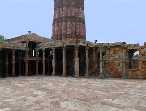  The Qutb complex is an array of monuments and buildings at Mehrauli in De... Fotos de archivo