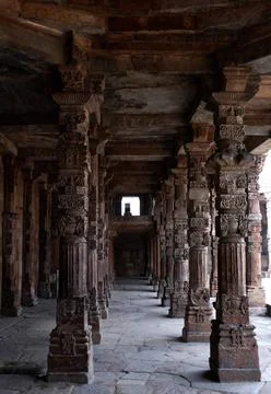  The Qutb complex is an array of monuments and buildings at Mehrauli in De... Fotos de archivo