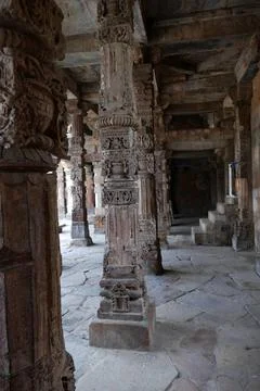  The Qutb complex is an array of monuments and buildings at Mehrauli in De... Fotos de archivo