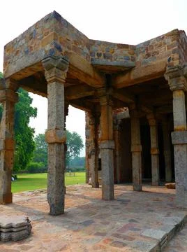  The Qutb complex is an array of monuments and buildings at Mehrauli in De... Fotos de archivo