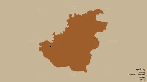 Quthing - Lesotho. Bounding box. Pattern Stock Illustration