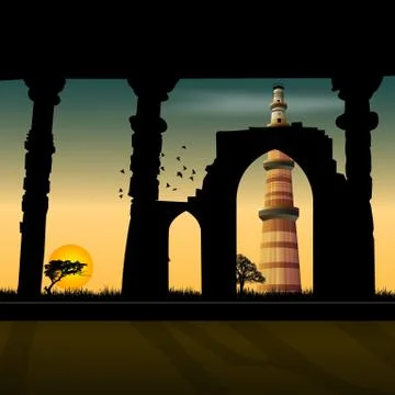 Qutub minar Stock Photos