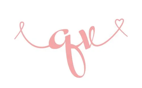 QV initial wedding monogram calligraphy vector illustration. Hand drawn let.. Stock Illustration