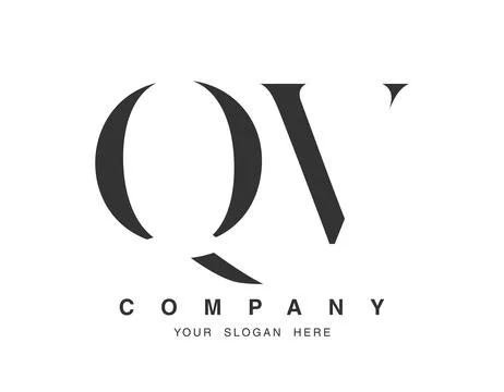 QV logo design. Initial letter q and v serif font style. Creative classic c.. Stock Illustration