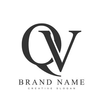 QV trendy logotype template. Initial letter q and v classic font style. Cre.. Stock Illustration
