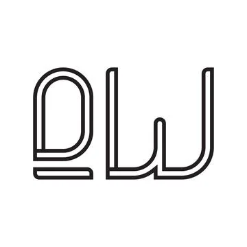 Qw initial letter vector logo icon Stock Illustration