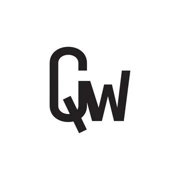 Qw initial letter vector logo 库存插图