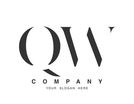 QW logo design. Initial letter q and w serif font style. Creative classic c.. Stock Illustration