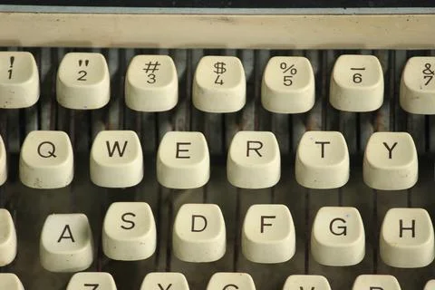 Qwerty key on a typewriter Stock Photos
