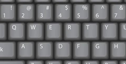 QWERTY, Vector computer keyboard, Classic style, retro. Stock Illustration