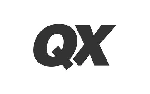 QX Techno Editable Font Logo For Corporate Branding. Bold, Futuristic Desig.. Illustrazione stock