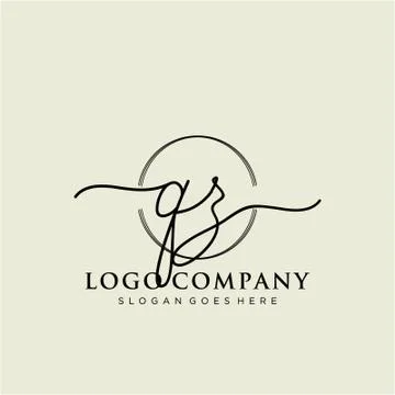 QZ Initial handwriting logo design Stock Illustration