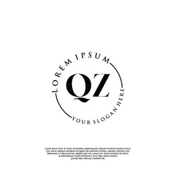 QZ Initial handwriting logo design Stock Illustration