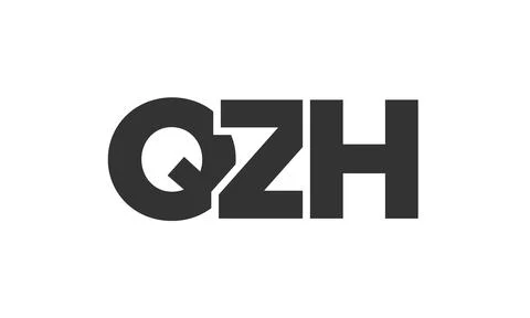 QZH logo design template with strong and modern bold text. Initial based ve.. Stock Illustration