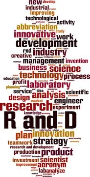 R and D word cloud Stock Illustration