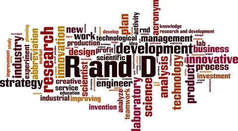 R and D word cloud Stock Illustration