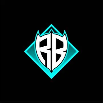 R B letter shield with square protection logo as a sweetener 스톡 일러스트