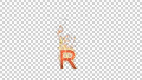 R - Burning letter Stock Illustration