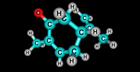 R-Carvone molecular structure isolated on black Stock Illustration