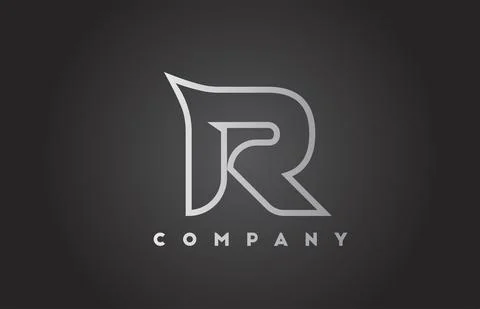 R creative grey gradient alphabet letter logo for business template. Professi Stock Illustration