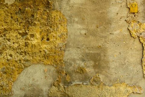 R dilapidated construction objects of brick and concrete on the outskirts of the Stock Photos