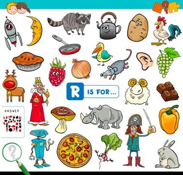 R is for educational game for children 스톡 일러스트