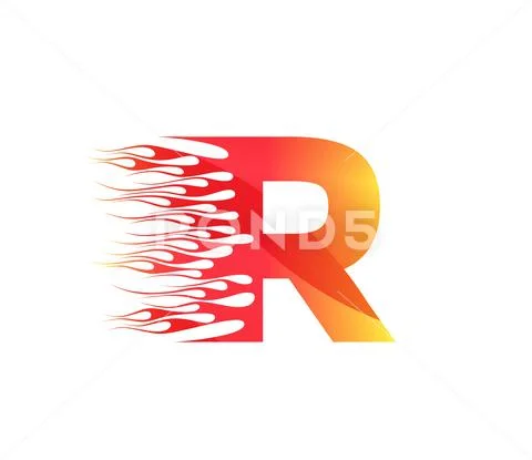 R Fire Creative Alphabet Logo Design Concept ~ Clip Art #143861451