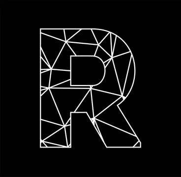 R geometric triangle block chain font Illustrazione stock