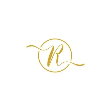 R Initial handwriting logo Stock Illustration