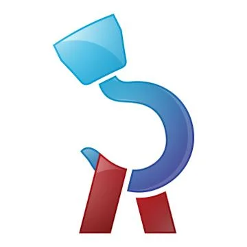 R initial made from Crane logo icon vector Stock Illustration