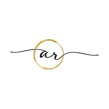 A R Initial Script Letter Beauty Logo Template Illustrazione stock