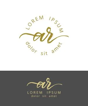 A R. Initials Monogram Logo Design. Dry Brush Calligraphy Artwork Stock Illustration