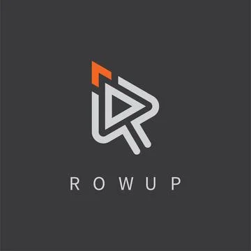 R letter arrow up icon vector concept design template Stock Illustration