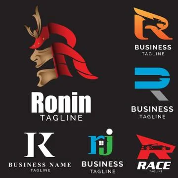 R letter based theme logo set vector volume 2 Stock Illustration