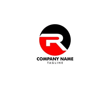 R Letter Circle Vector Logo Stock Illustration