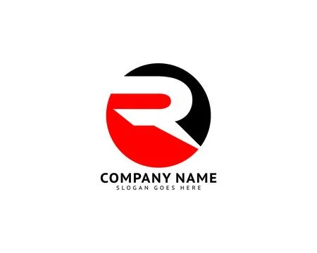 R Letter Circle Vector Logo Stock Illustration