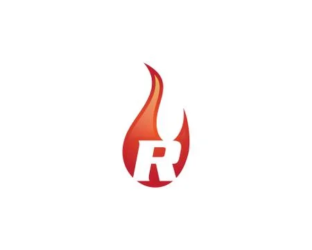 R letter flame logo Stock Illustration