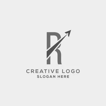 R letter initial incorporated with Arrow logo design vector illustration. Usa Stock-Illustration