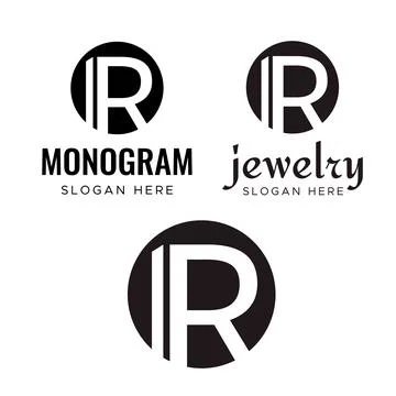R letter Logo design vector template. Elegant crest leaf stamp vector log Stock Illustration