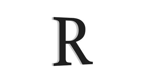 R letter logo loopable black color white background Stockillustratie