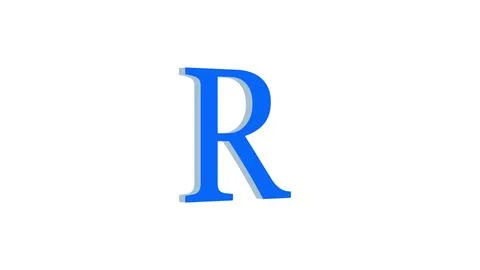 R letter logo loopable blue color white background Stock Illustration