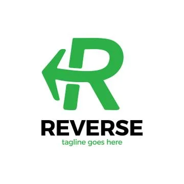 R Letter Reverse arrow logo Technology Automotive Fashion Logotype Vector Ico Stockillustratie