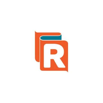 R letter on roll background. Vector symbol Stock Illustration