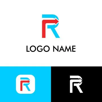 R logo with arrow. イラスト素材