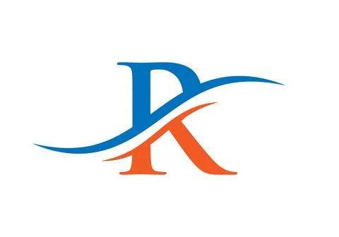 R Logo Design Vector Template. Initial Letter R Logotype For Business And Com Stock Illustration