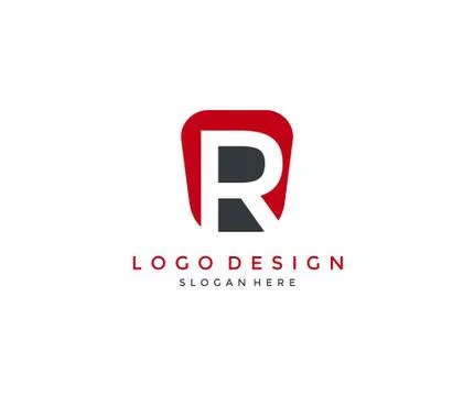 R Logo inside modern abstract shape Stock Illustration